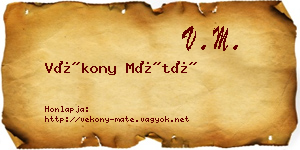 Vékony Máté névjegykártya