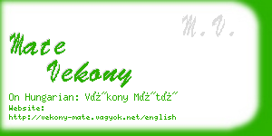 mate vekony business card